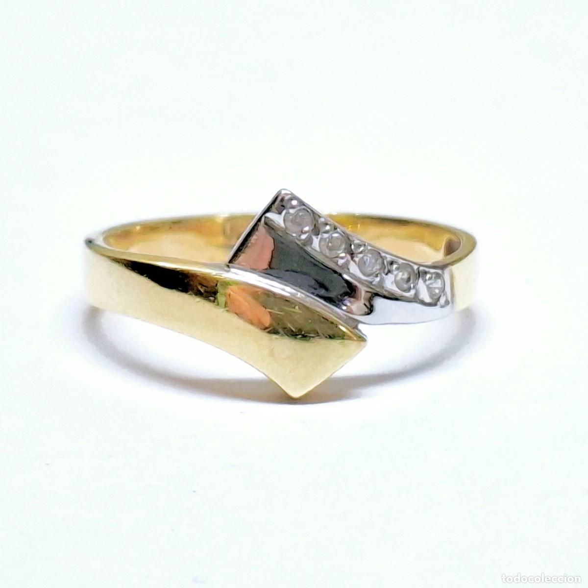 Joyeria: BELLA SORTIJA DE ORO AMARILLO Y BLANCO NUEVA A ESTRENAR - Foto 9