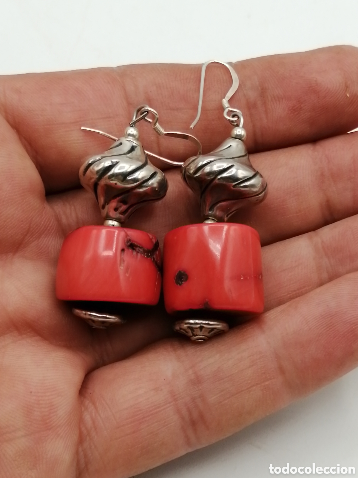 Joyeria: Pendientes plata 925mls y coral rojo - Foto 2