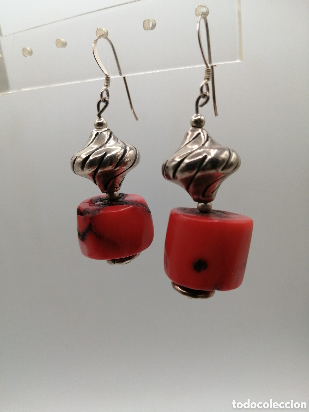 Joyeria: Pendientes plata 925mls y coral rojo - Foto 3