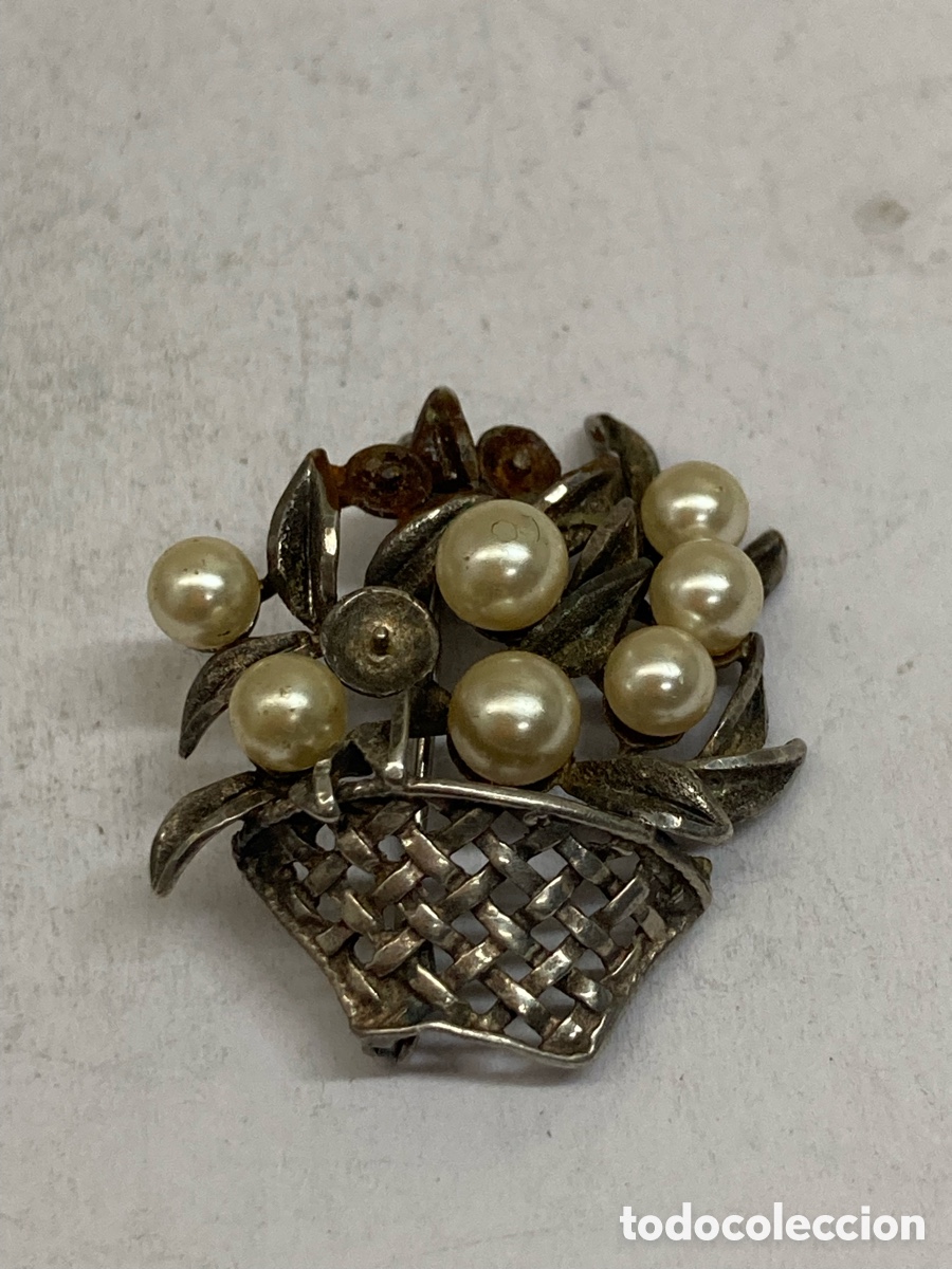 Joyeria: Broche de plata y perla /B66 - Foto 1