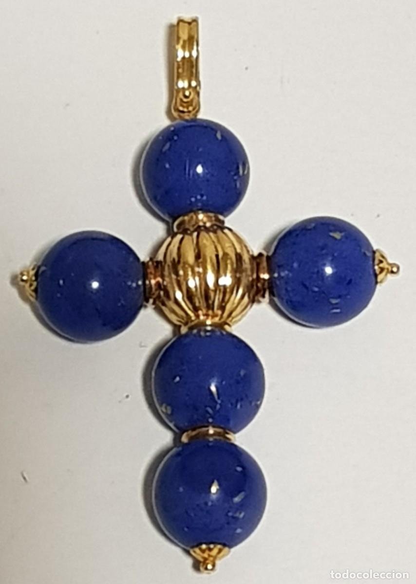 Joyeria: Cruz oro 18 quilates con Lapislazuli (NUEVA) - Foto 1