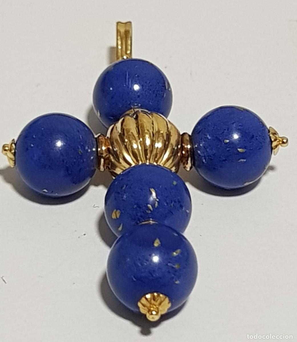 Joyeria: Cruz oro 18 quilates con Lapislazuli (NUEVA) - Foto 2
