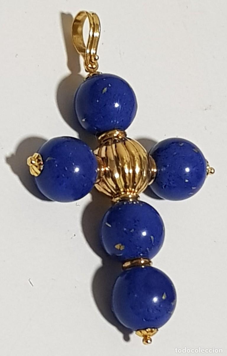 Joyeria: Cruz oro 18 quilates con Lapislazuli (NUEVA) - Foto 4