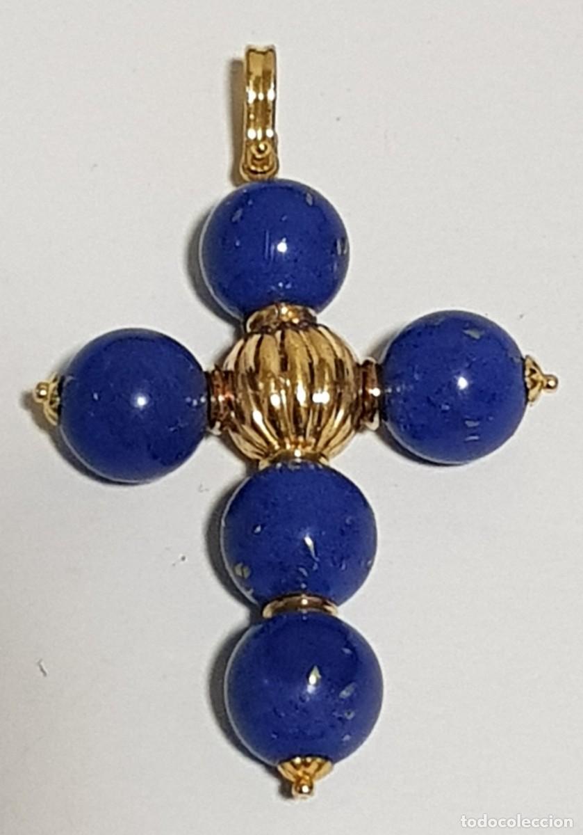 Joyeria: Cruz oro 18 quilates con Lapislazuli (NUEVA) - Foto 5