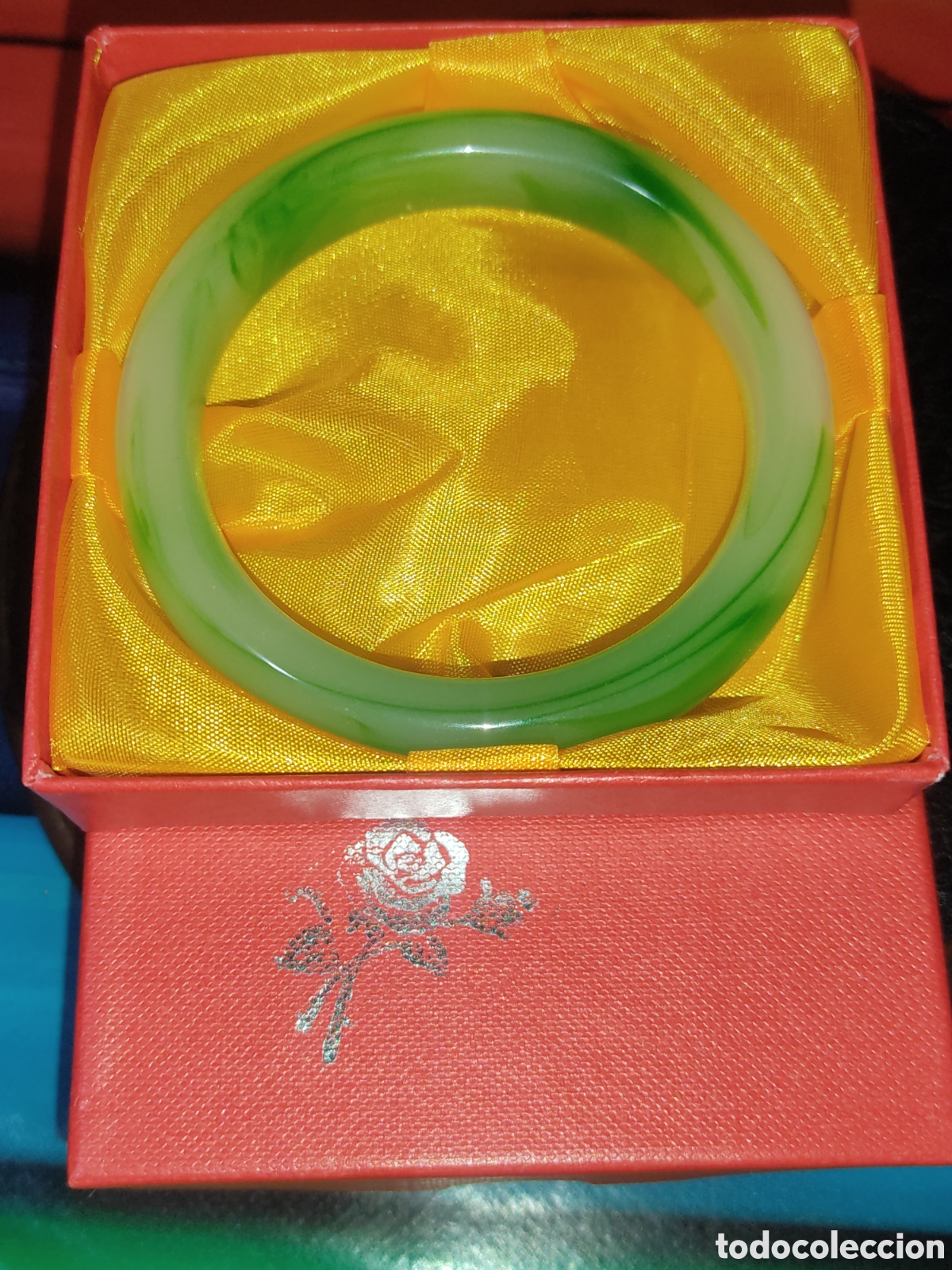 Joyeria: Pulsera de jade en su caja original,sin uso. - Foto 1