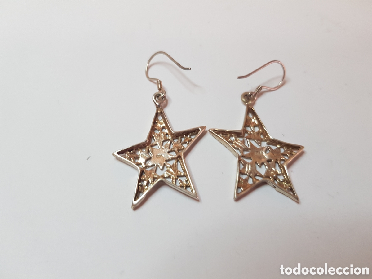 Joyeria: #884 Pendientes estrella plata de ley 925 2,5cm - Foto 2
