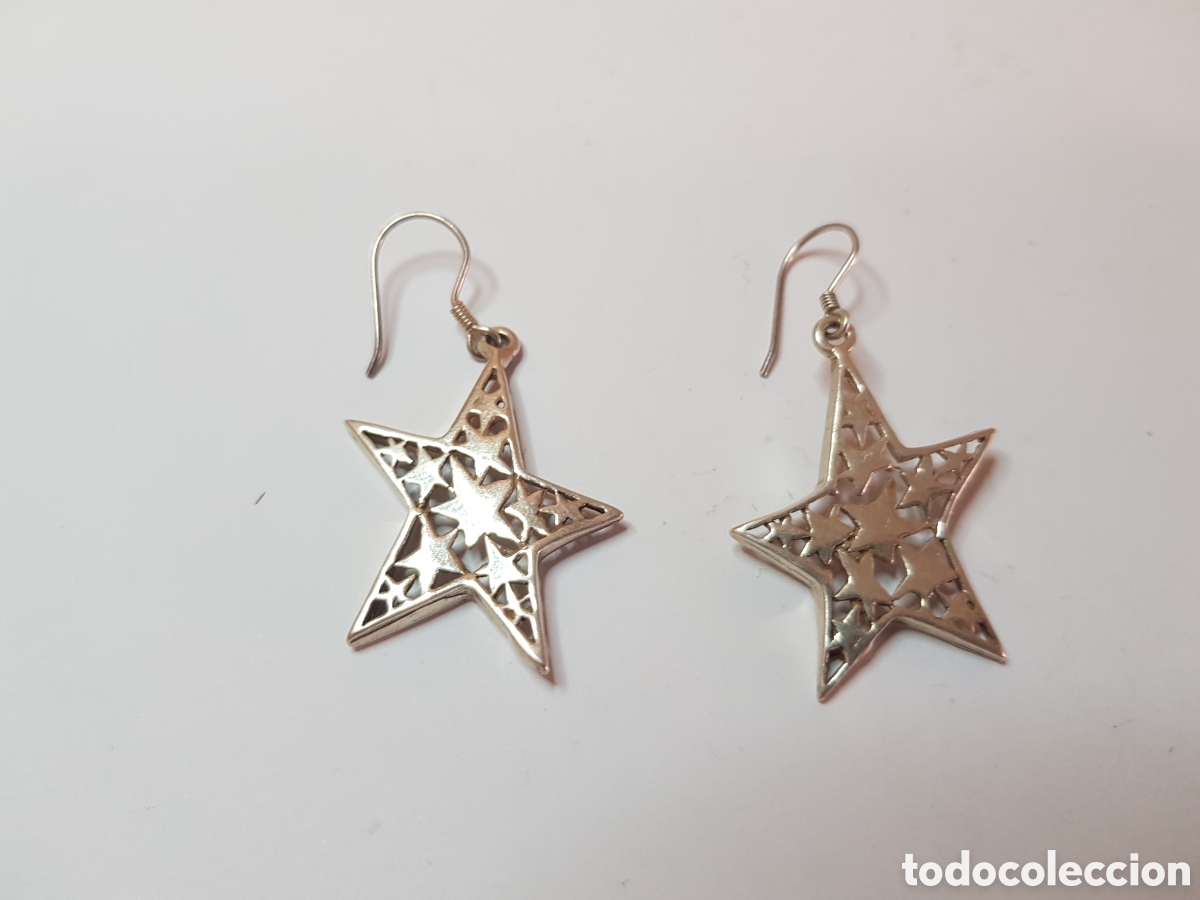 Joyeria: #884 Pendientes estrella plata de ley 925 2,5cm - Foto 1