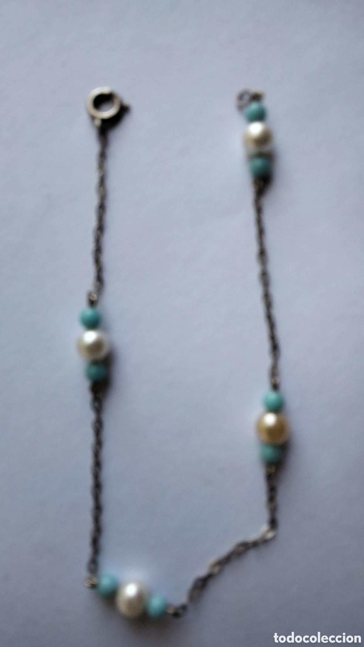 Joyeria: Pulsera de plata con perlitas y turquesitas creadas PERLAS Y TURQUESAS - Foto 6