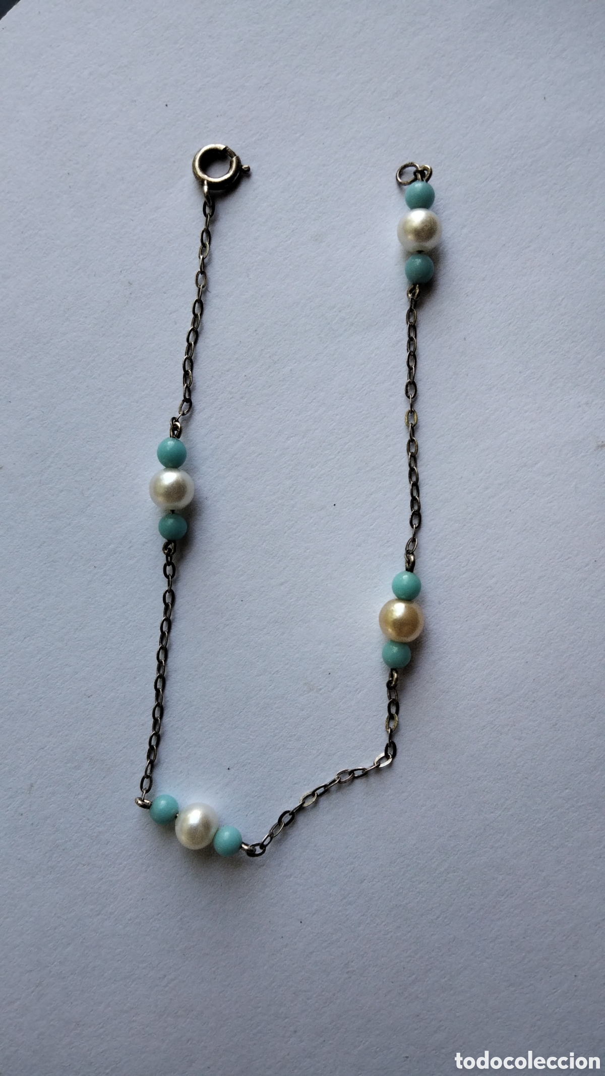 Joyeria: Pulsera de plata con perlitas y turquesitas creadas PERLAS Y TURQUESAS - Foto 7