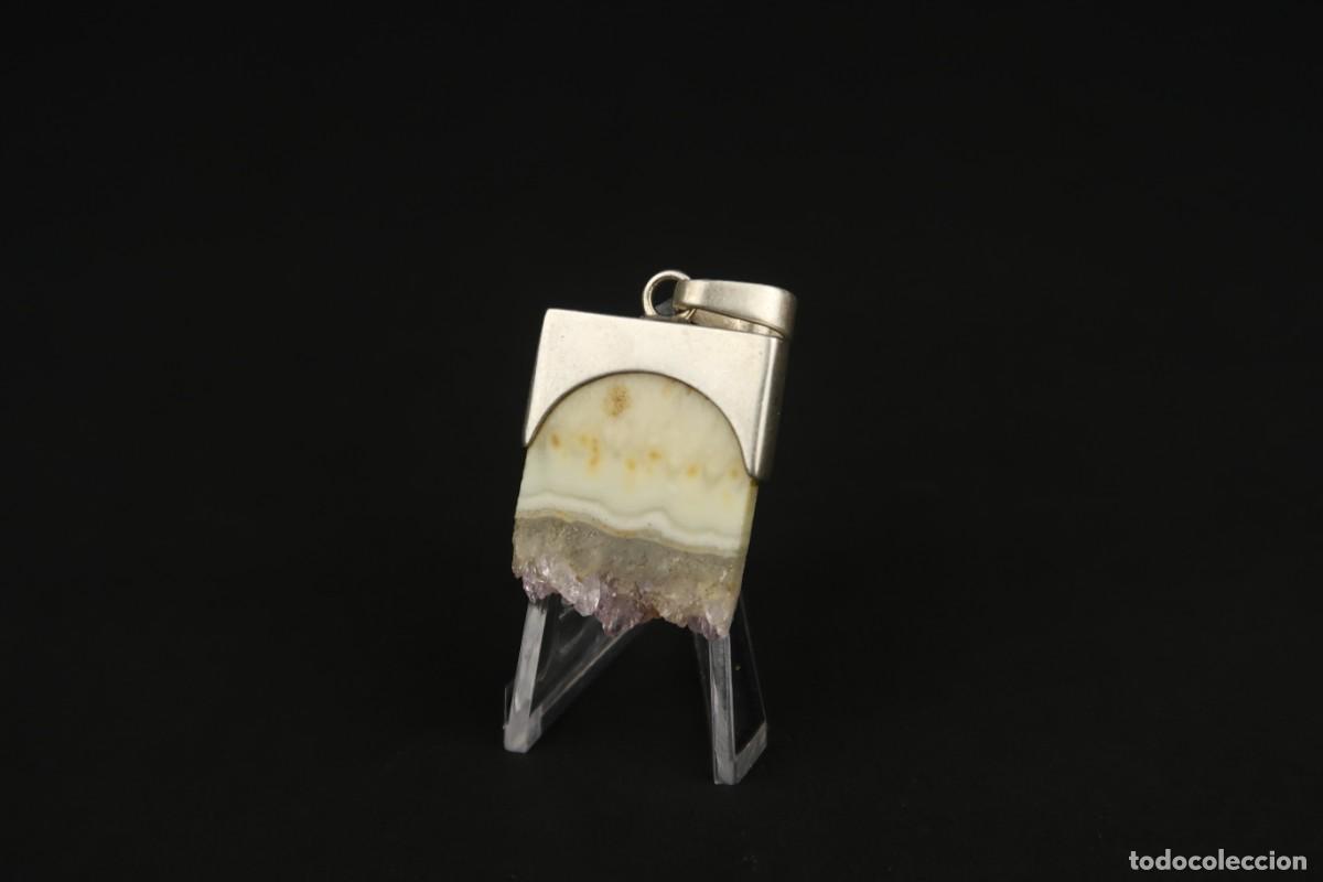 Joyeria: Antiguo Colgante de Plata y &Aacute;gata - Foto 1