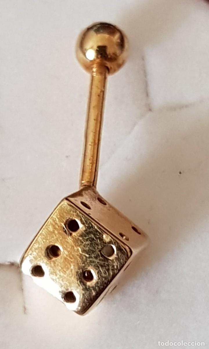 Joyeria: Piercing de oro de 18 kilates en forma de dado (Nuevo) - Foto 1