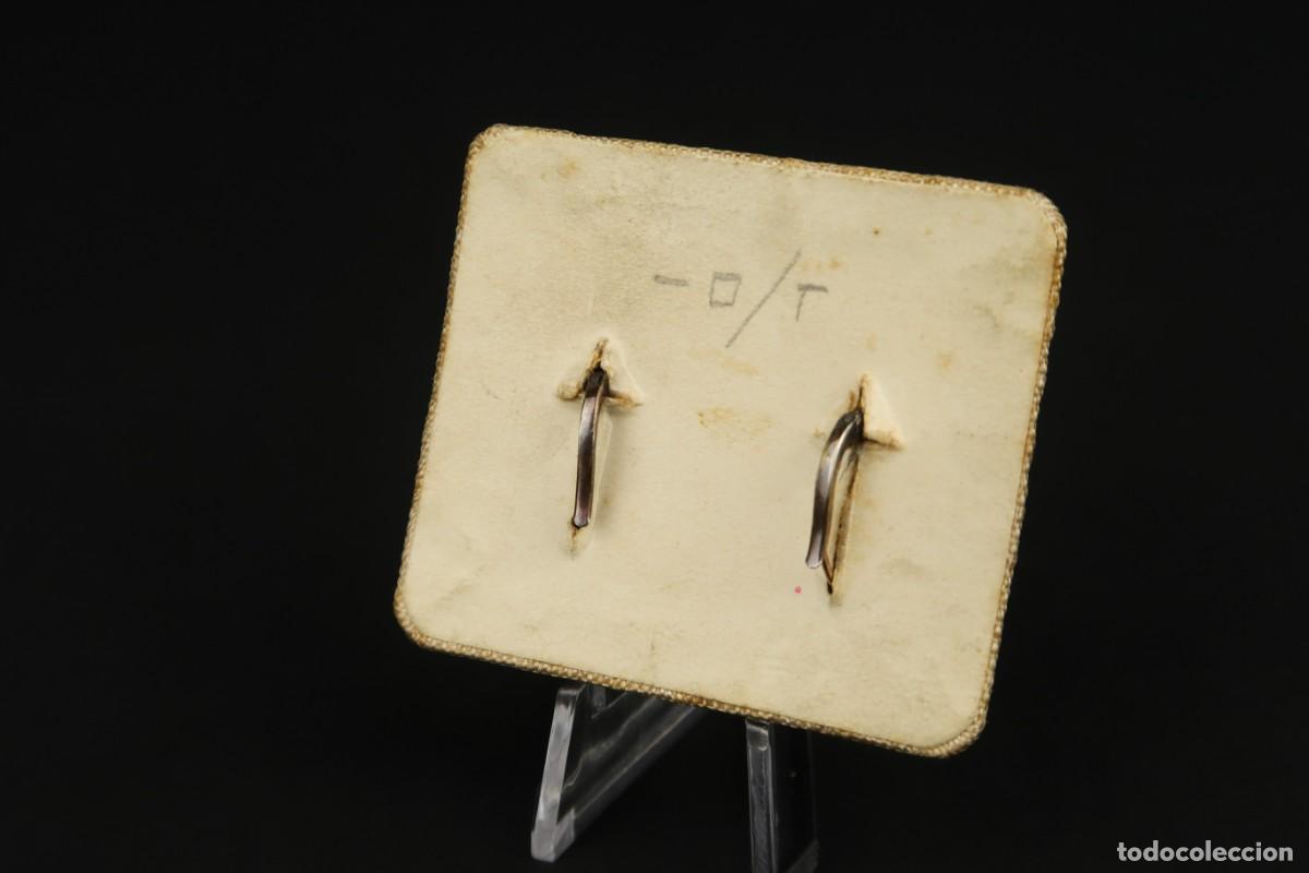 Joyeria: Antiguos Pendientes de Plata y Oro Bajo - Foto 7