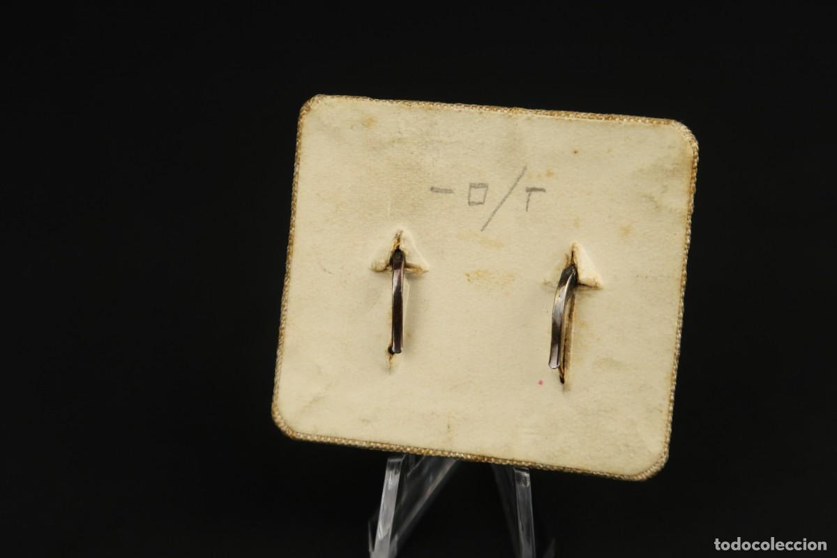Joyeria: Antiguos Pendientes de Plata y Oro Bajo - Foto 8