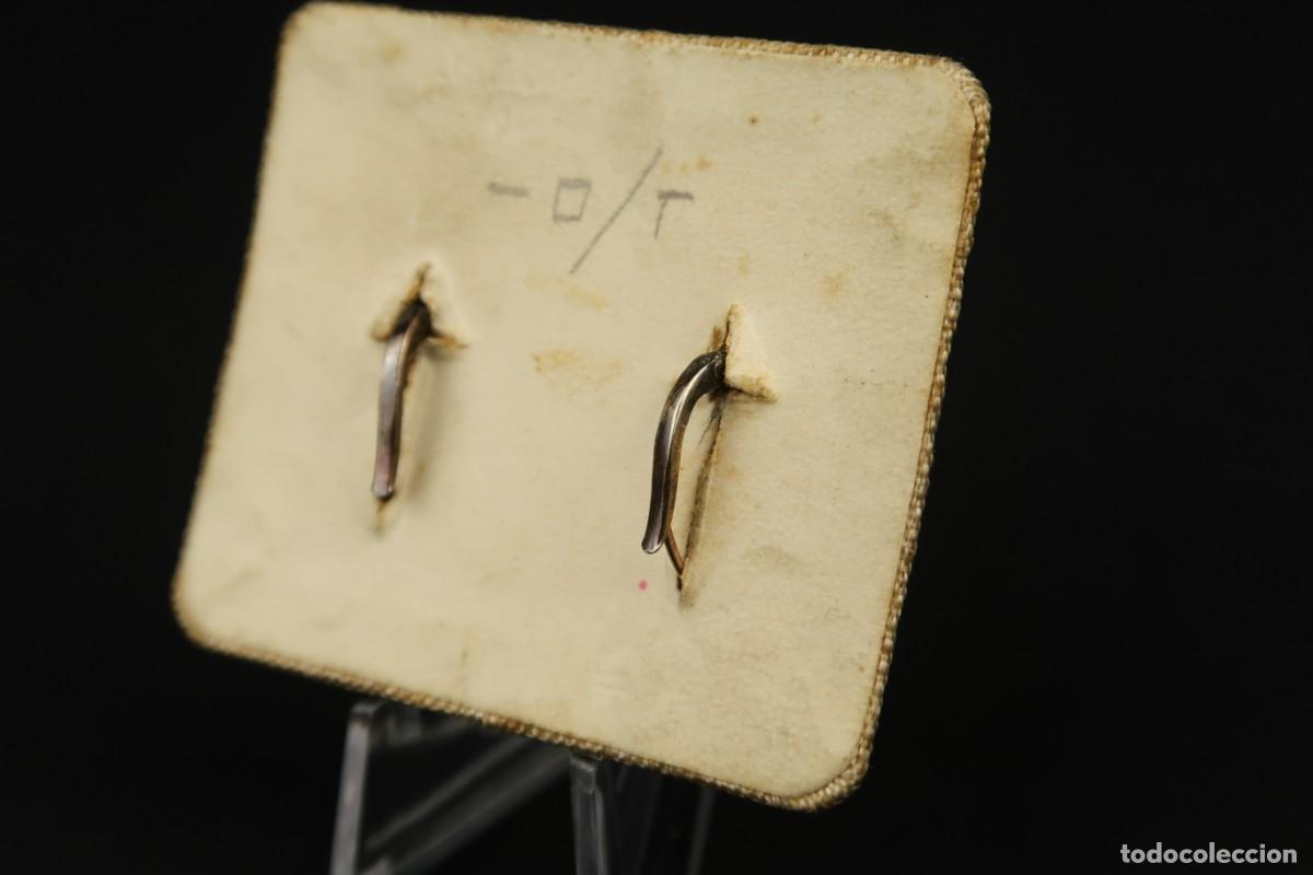 Joyeria: Antiguos Pendientes de Plata y Oro Bajo - Foto 9