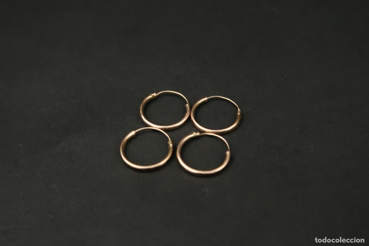 Joyeria: Antiguos Pendientes de Plata Dorada - Foto 3