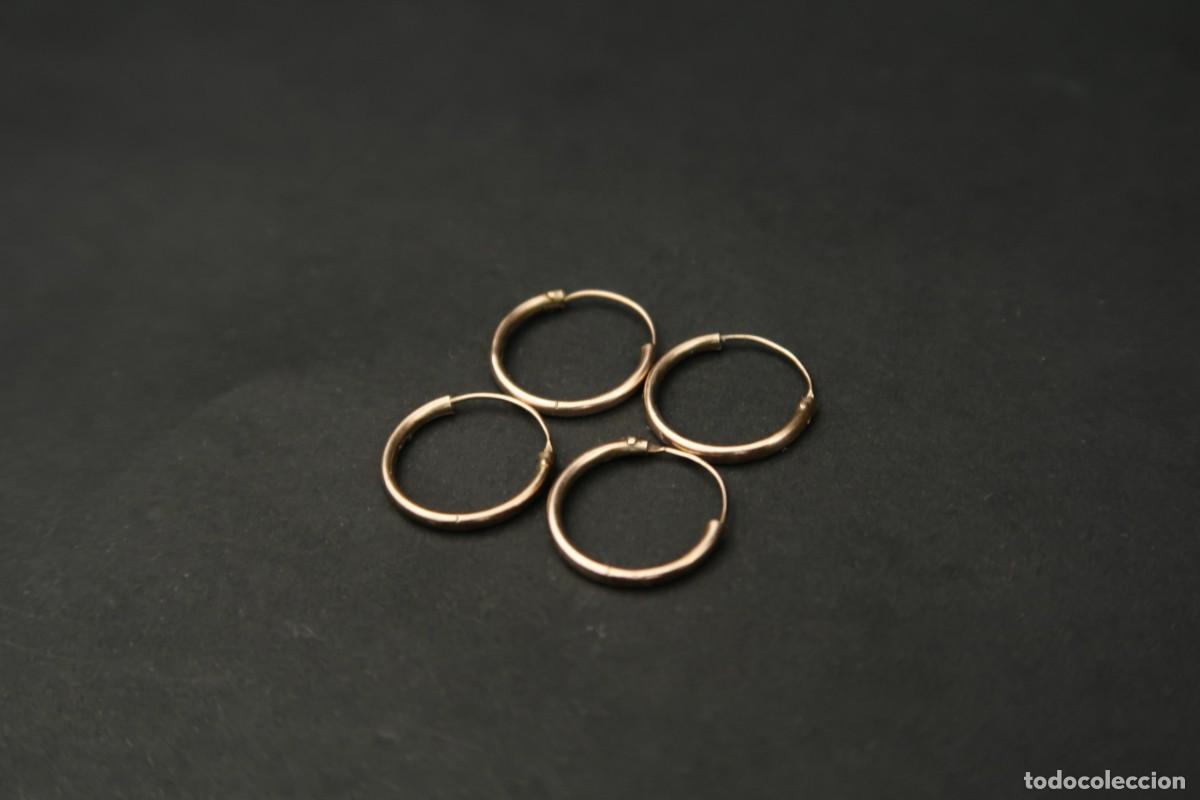 Joyeria: Antiguos Pendientes de Plata Dorada - Foto 4