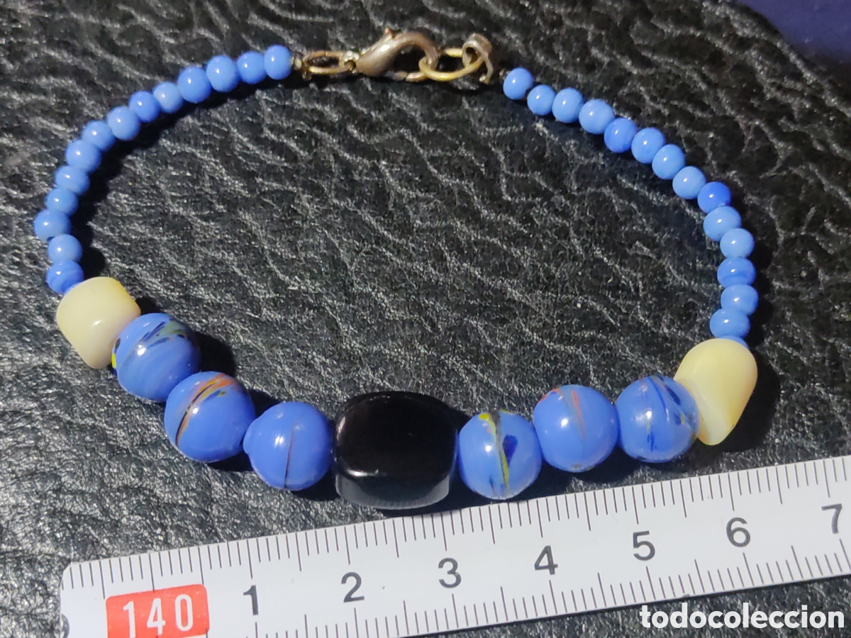 Joyeria: Pulsera de cristal de Murano azul.Vintage. - Foto 2