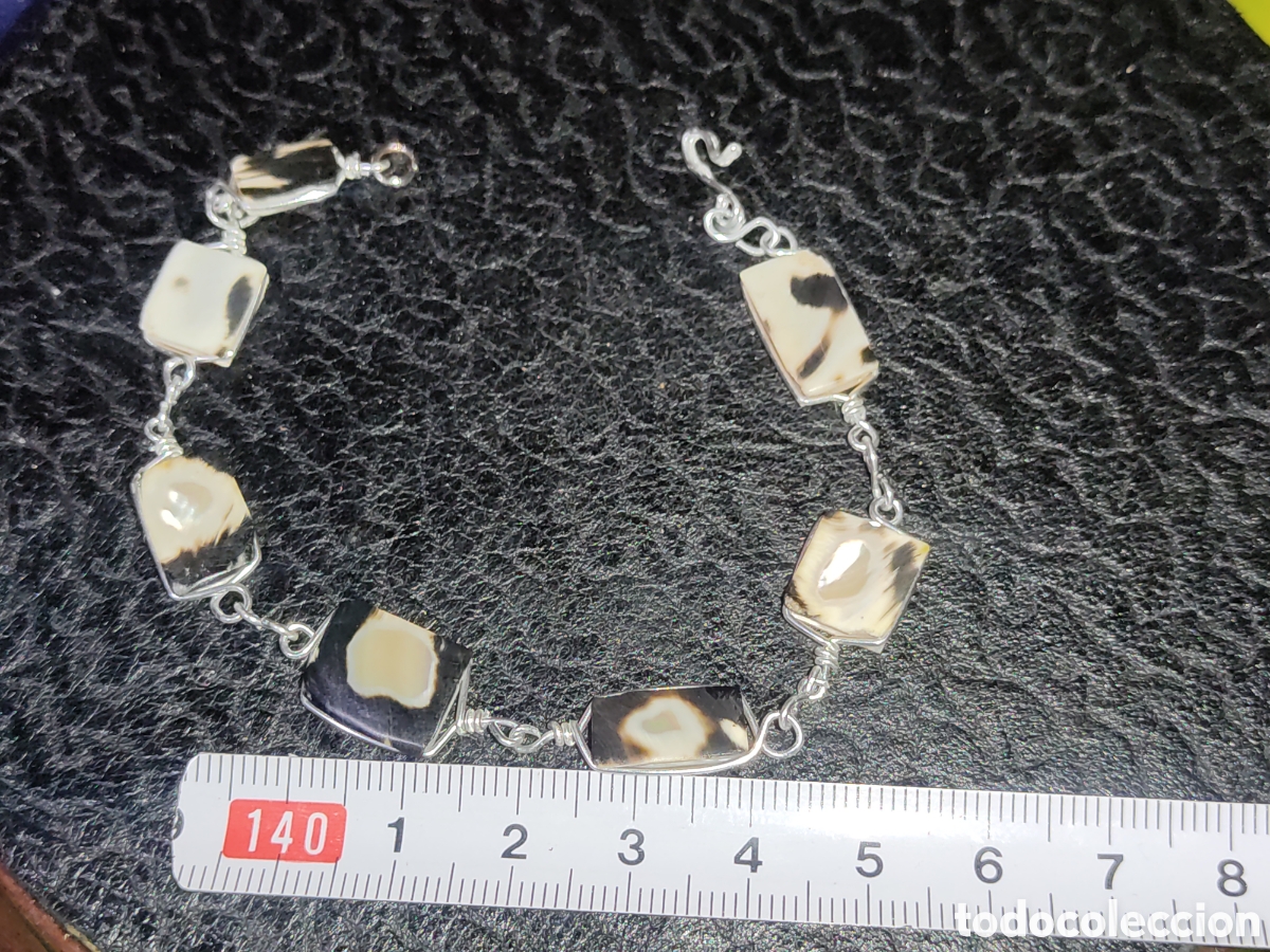Joyeria: Pulsera artesanal de concha de nacar.Vintage. - Foto 2