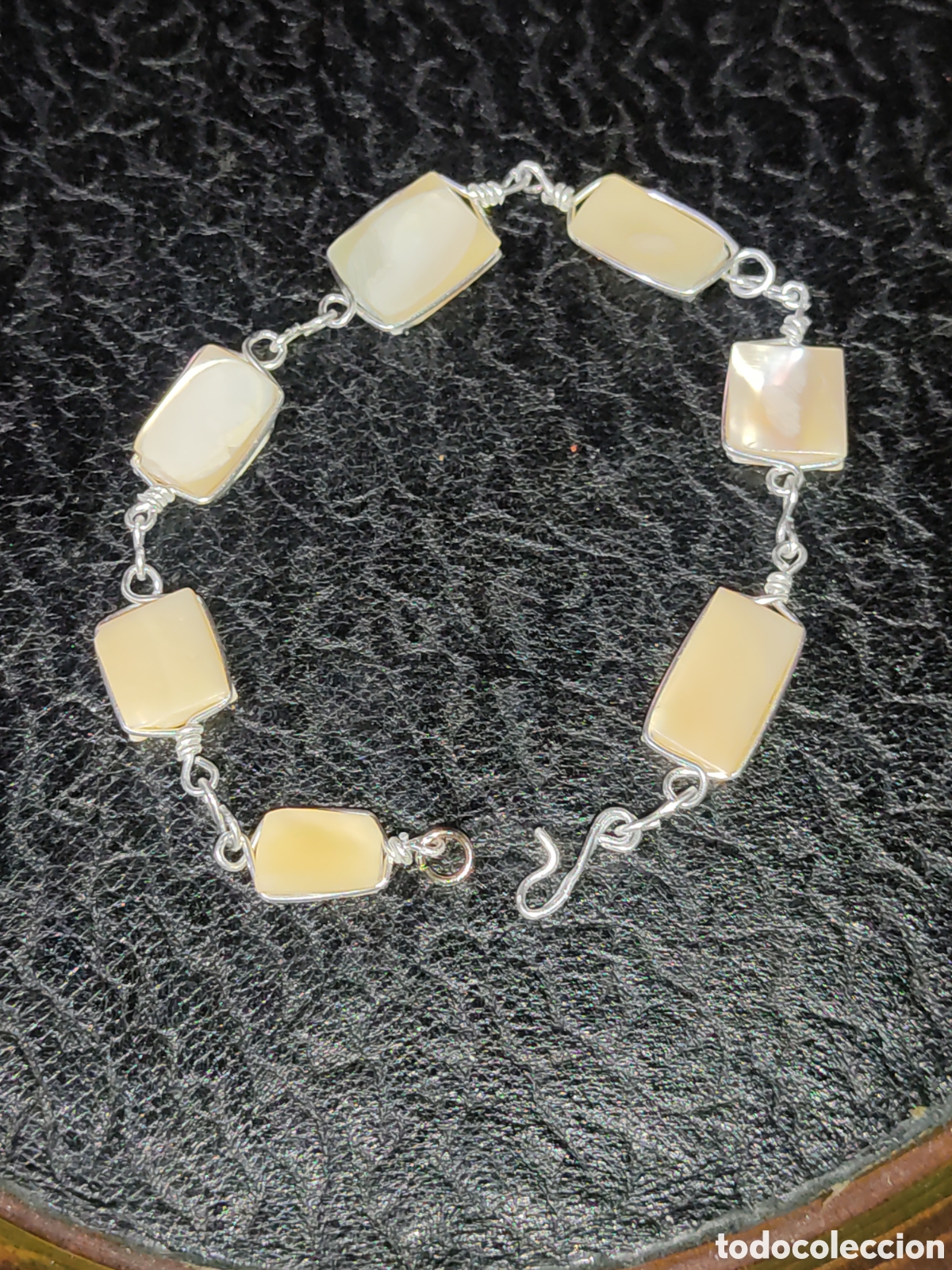 Joyeria: Pulsera artesanal de concha de nacar.Vintage. - Foto 4