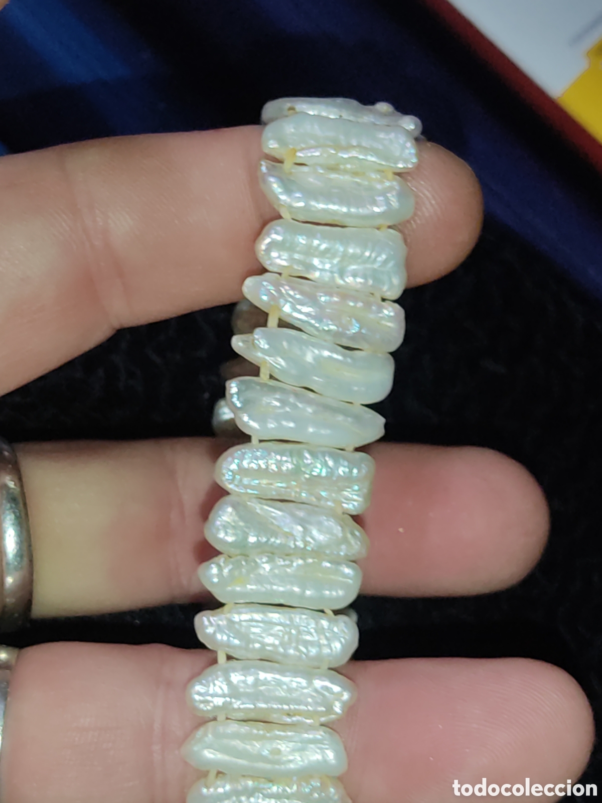 Joyeria: Pulsera de perlas barrocas alargadas.Vintage. - Foto 5