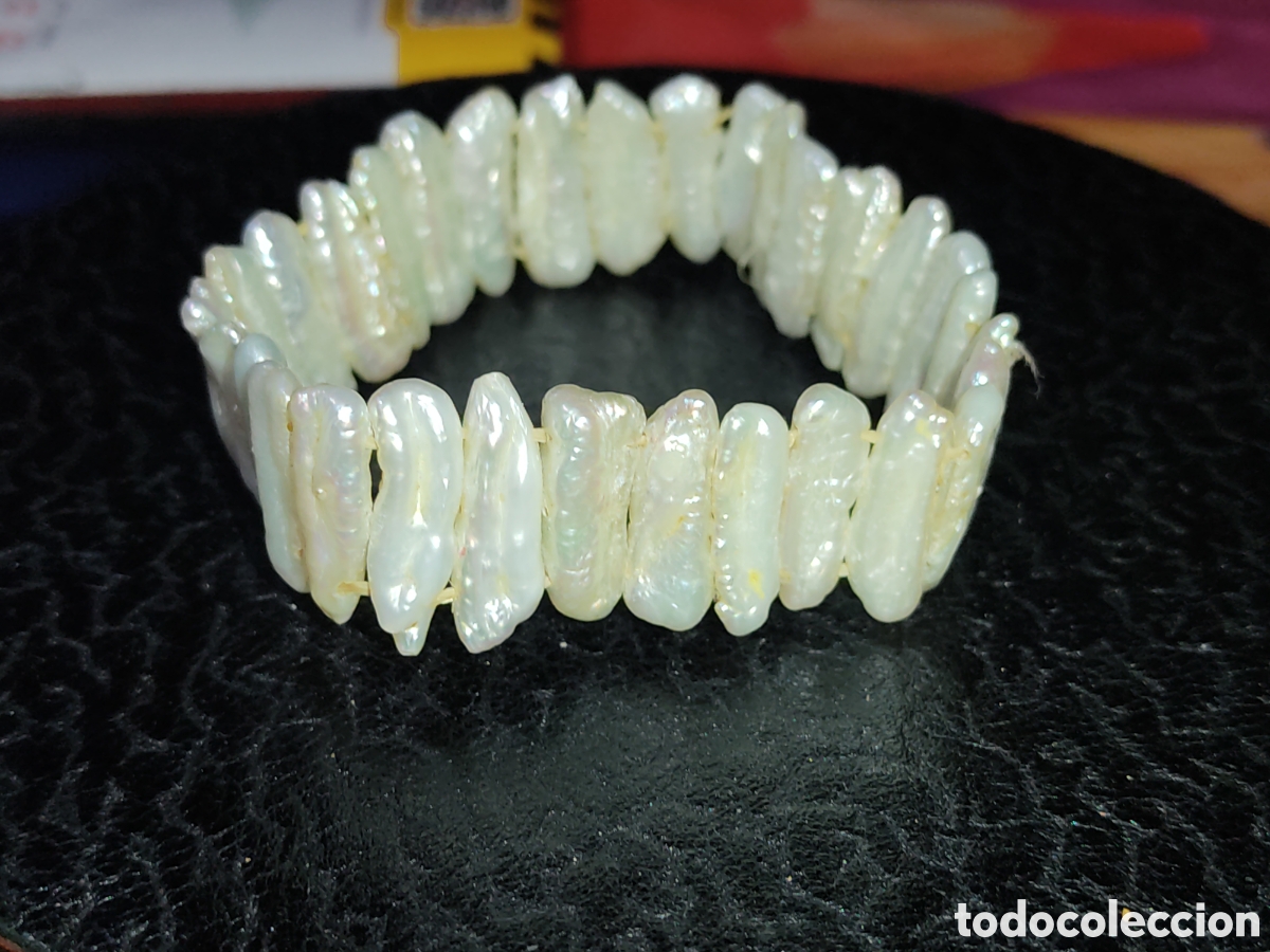 Joyeria: Pulsera de perlas barrocas alargadas.Vintage. - Foto 1