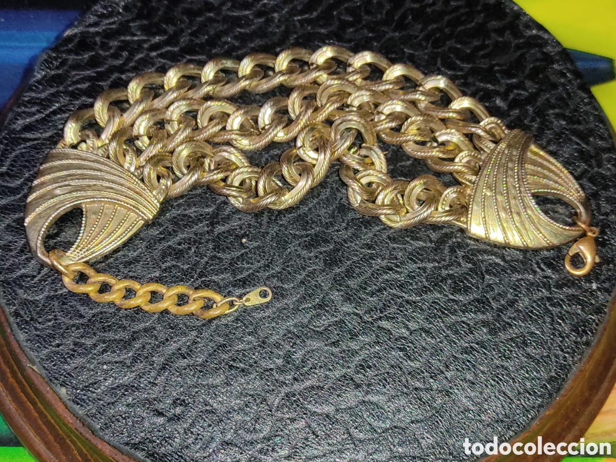 Joyeria: Pulsera ancha de eslabones labrados.Vintage. - Foto 2