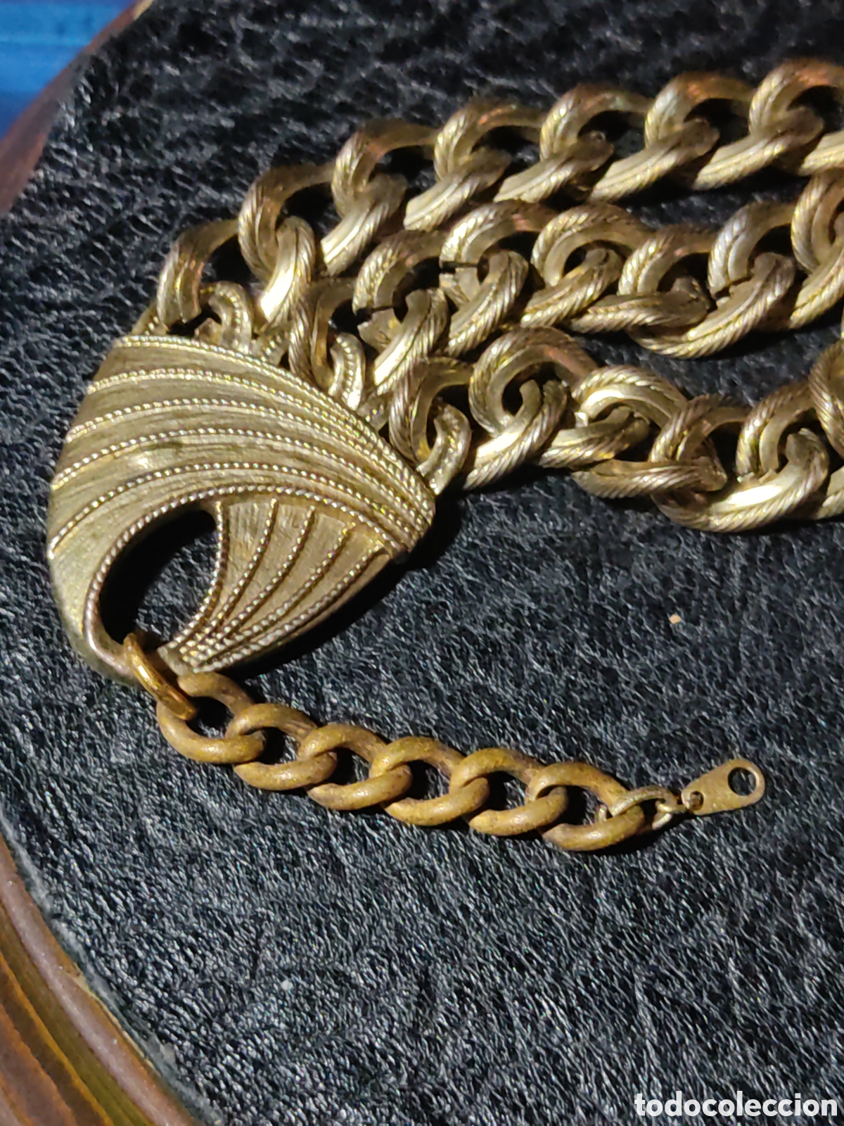 Joyeria: Pulsera ancha de eslabones labrados.Vintage. - Foto 3