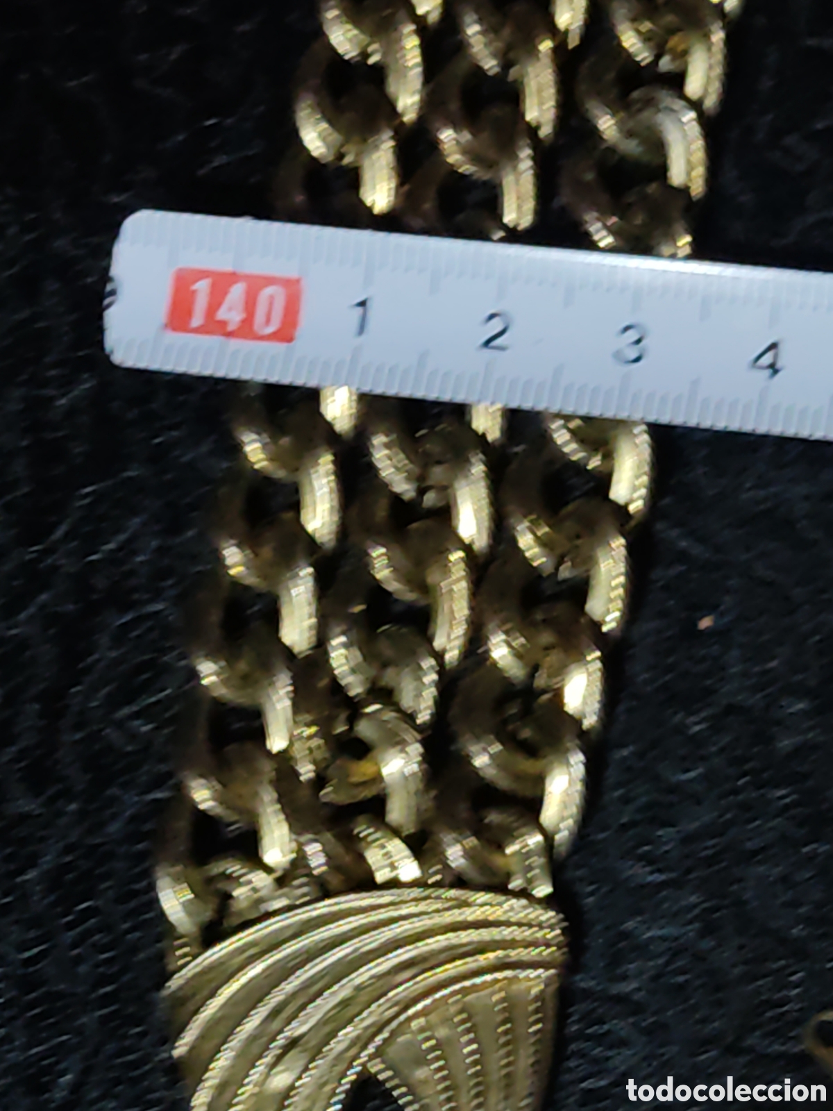 Joyeria: Pulsera ancha de eslabones labrados.Vintage. - Foto 4