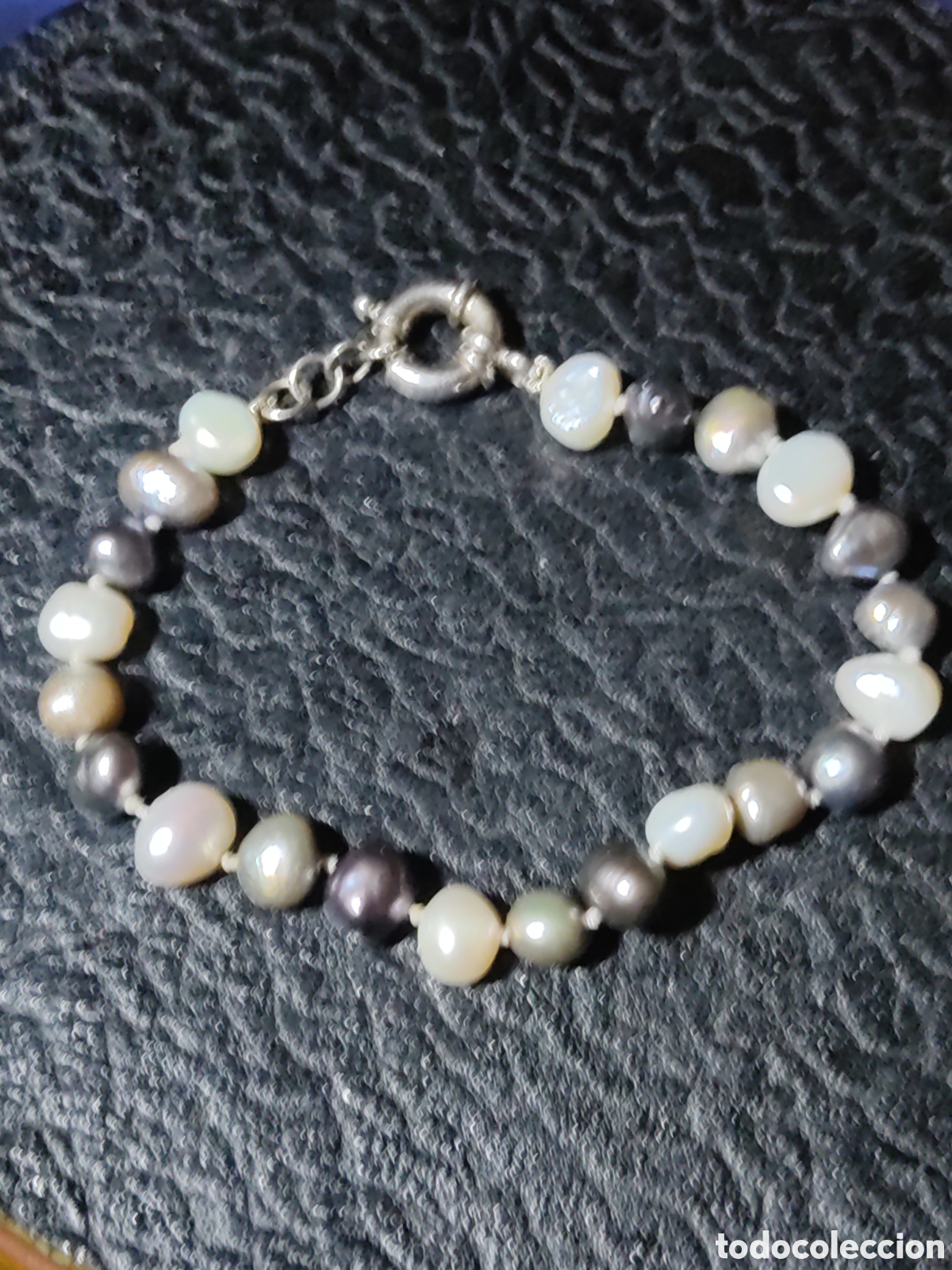 Joyeria: Pulsera de perlas variadas y plata 925.Vintage - Foto 3