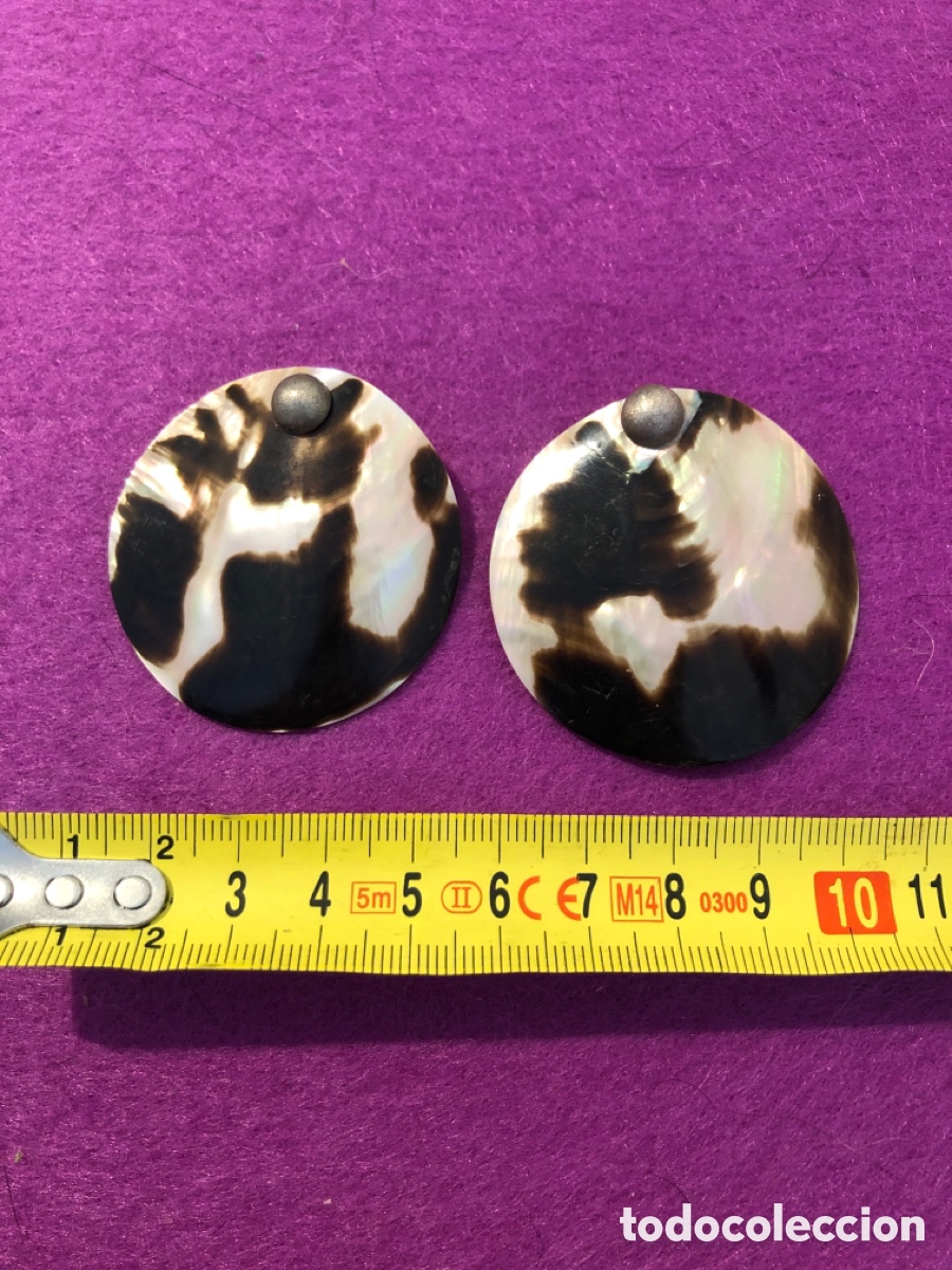 Joyeria: Antiguos pendientes de nacar (L9) - Foto 3