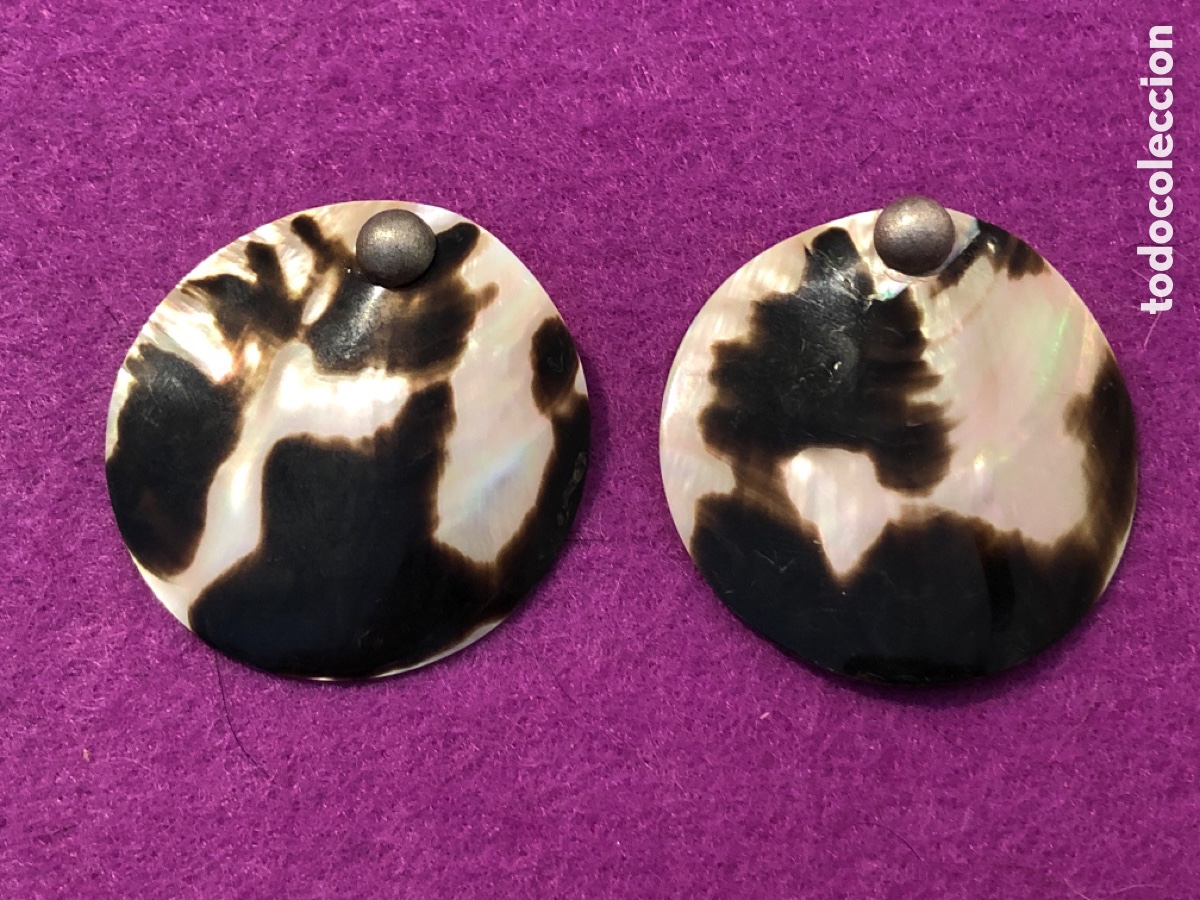 Joyeria: Antiguos pendientes de nacar (L9) - Foto 1