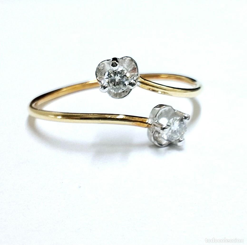 Joyeria: FINA Y ORIGINAL SORTIJA DE ORO Y BRILLANTES - Foto 6