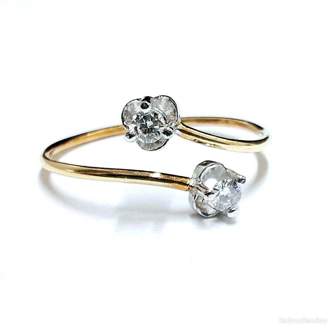 Joyeria: FINA Y ORIGINAL SORTIJA DE ORO Y BRILLANTES - Foto 8