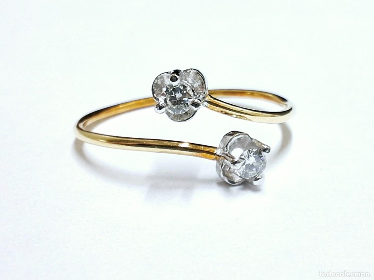 Joyeria: FINA Y ORIGINAL SORTIJA DE ORO Y BRILLANTES - Foto 9