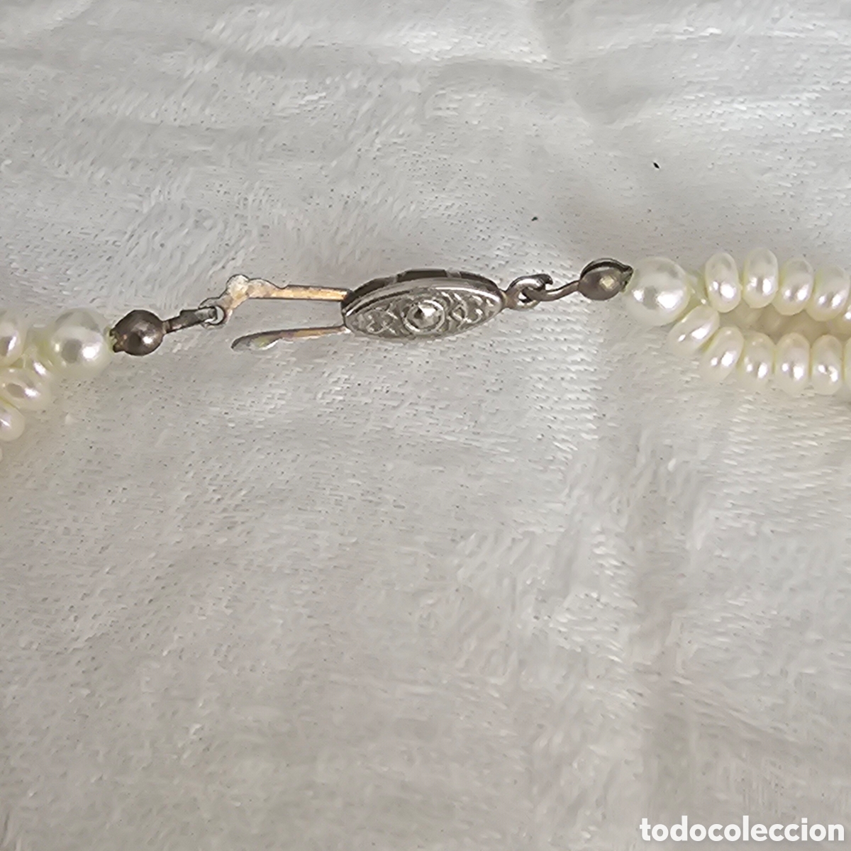 Joyeria: PERLAS DE RIO,COLLAR DE NUDO 3 VUELTAS, BROCHE DE PLATA - Foto 2