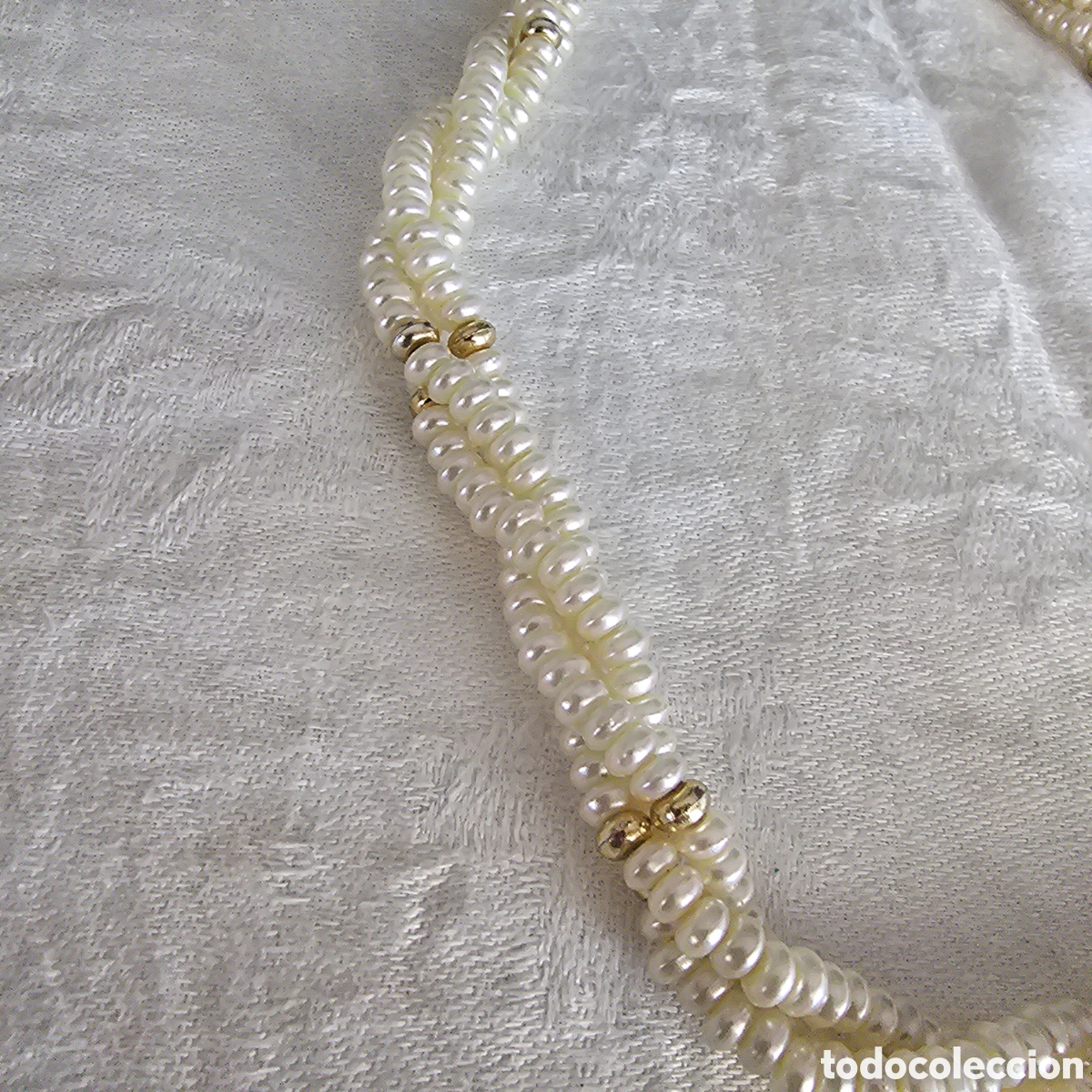 Joyeria: PERLAS DE RIO,COLLAR DE NUDO 3 VUELTAS, BROCHE DE PLATA - Foto 3