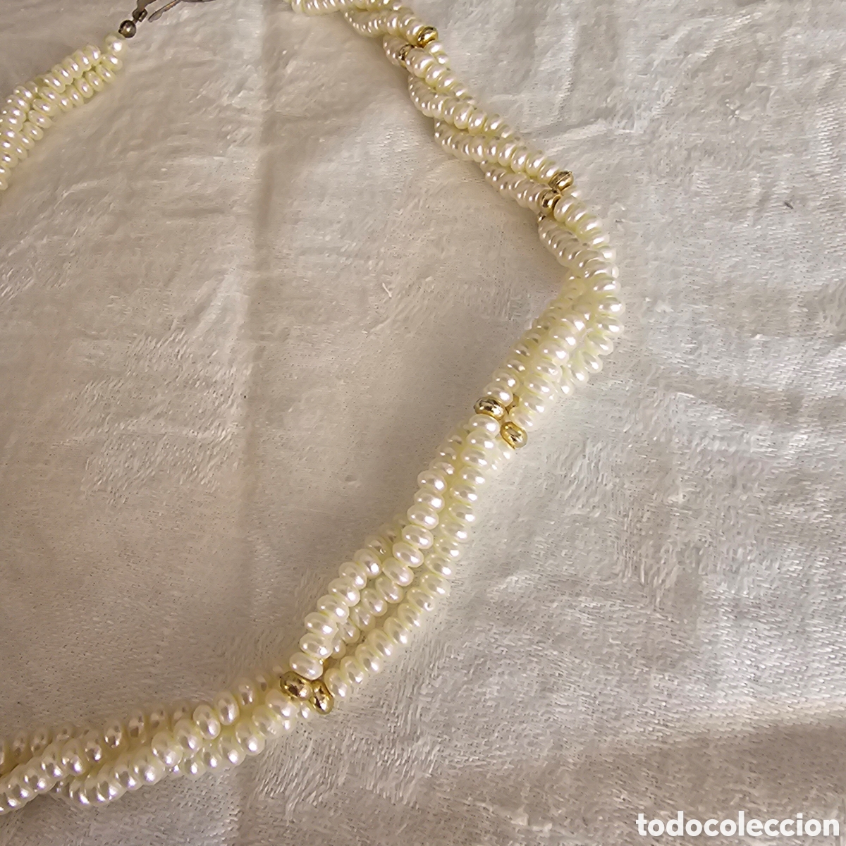 Joyeria: PERLAS DE RIO,COLLAR DE NUDO 3 VUELTAS, BROCHE DE PLATA - Foto 4