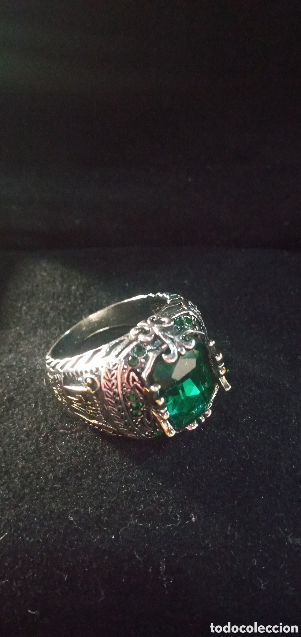 Joyeria: BONITO ANILLO CON SIMIL ESMERALDA - Foto 4