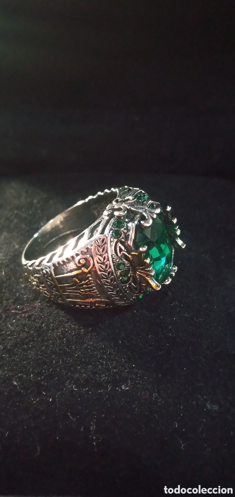 Joyeria: BONITO ANILLO CON SIMIL ESMERALDA - Foto 5