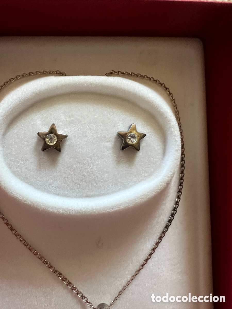 Joyeria: Conjunto gargantilla y pendientes de plata nuevos - Foto 2