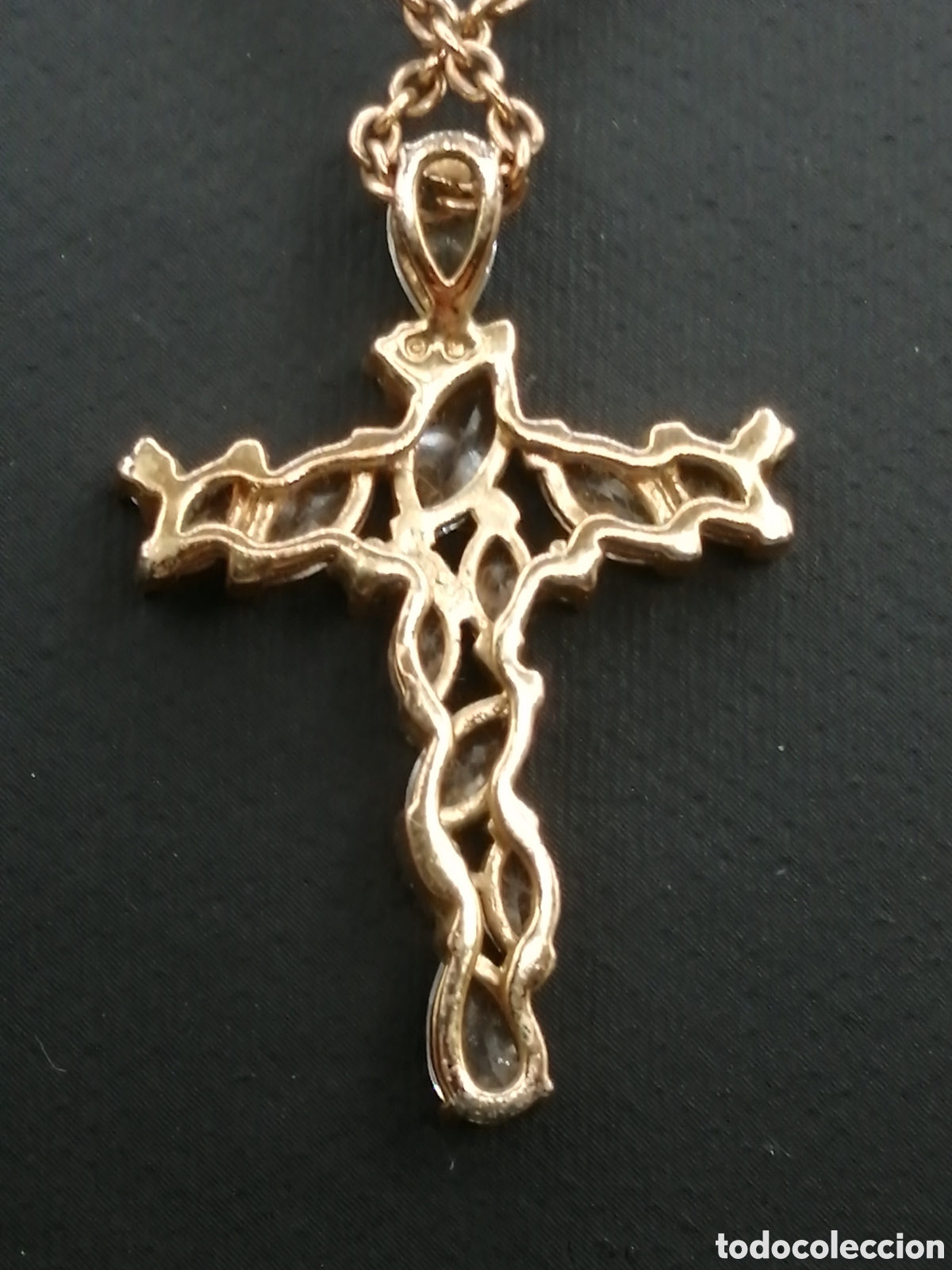 Joyeria: Swarovski. Cadena y colgante. Dorado - Foto 4