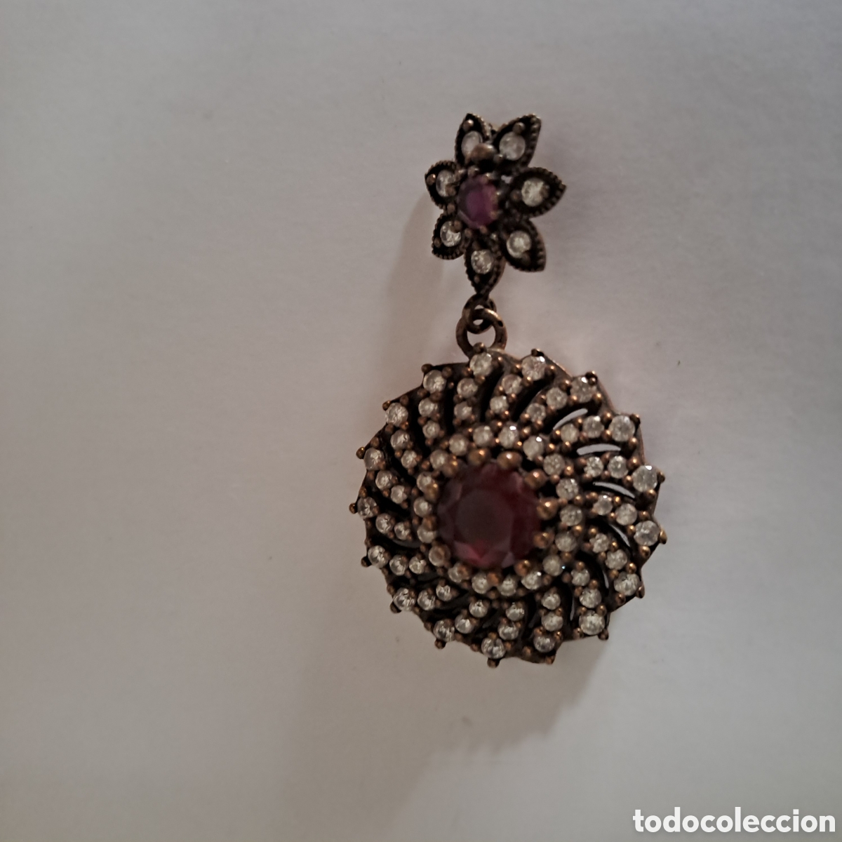 Joyeria: Colgante de plata 925 redondo y flor - Foto 2