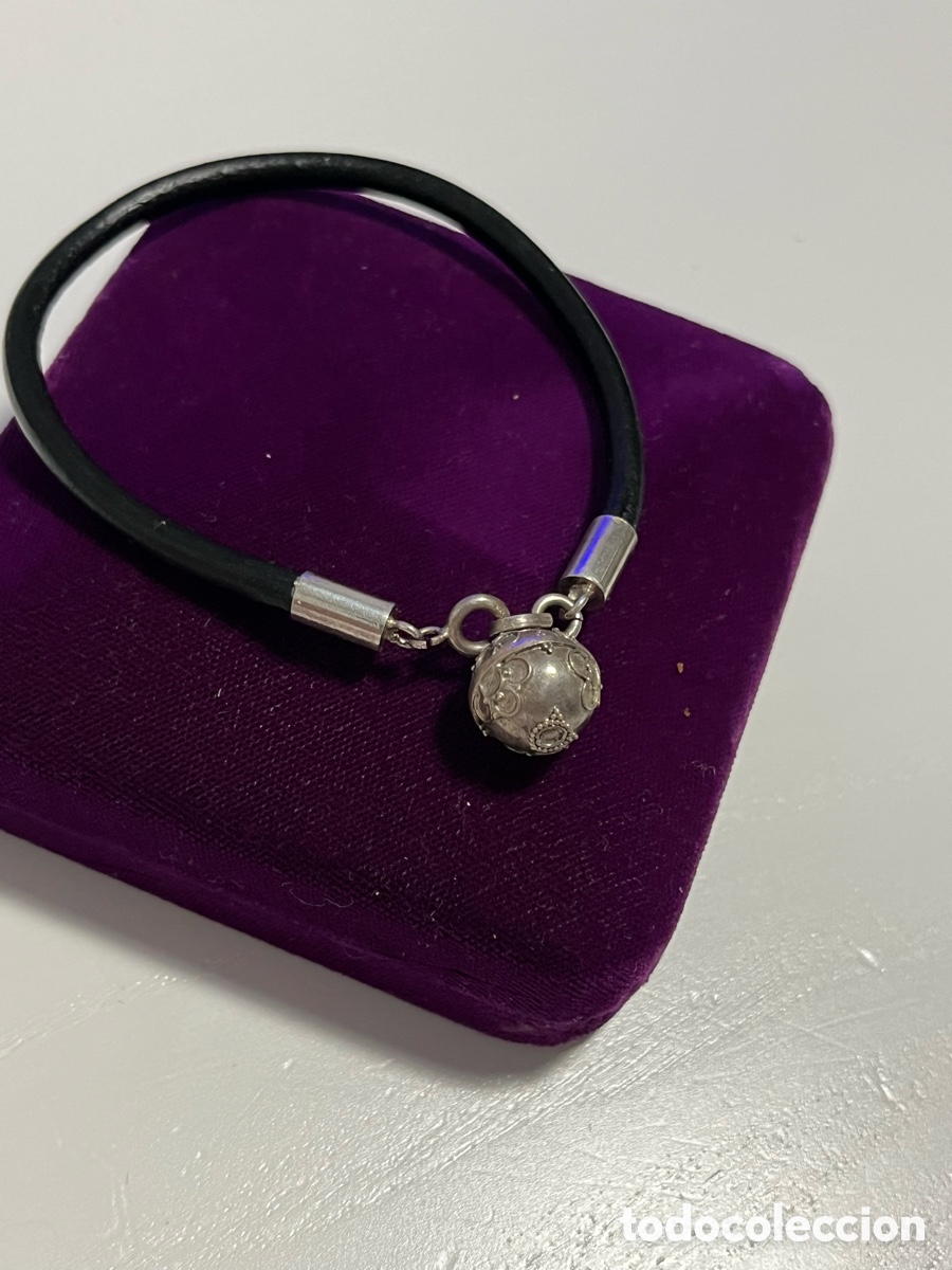 Joyeria: Pulsera plata 925 y cuero negro - Foto 2