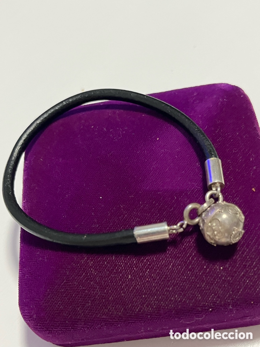 Joyeria: Pulsera plata 925 y cuero negro - Foto 1