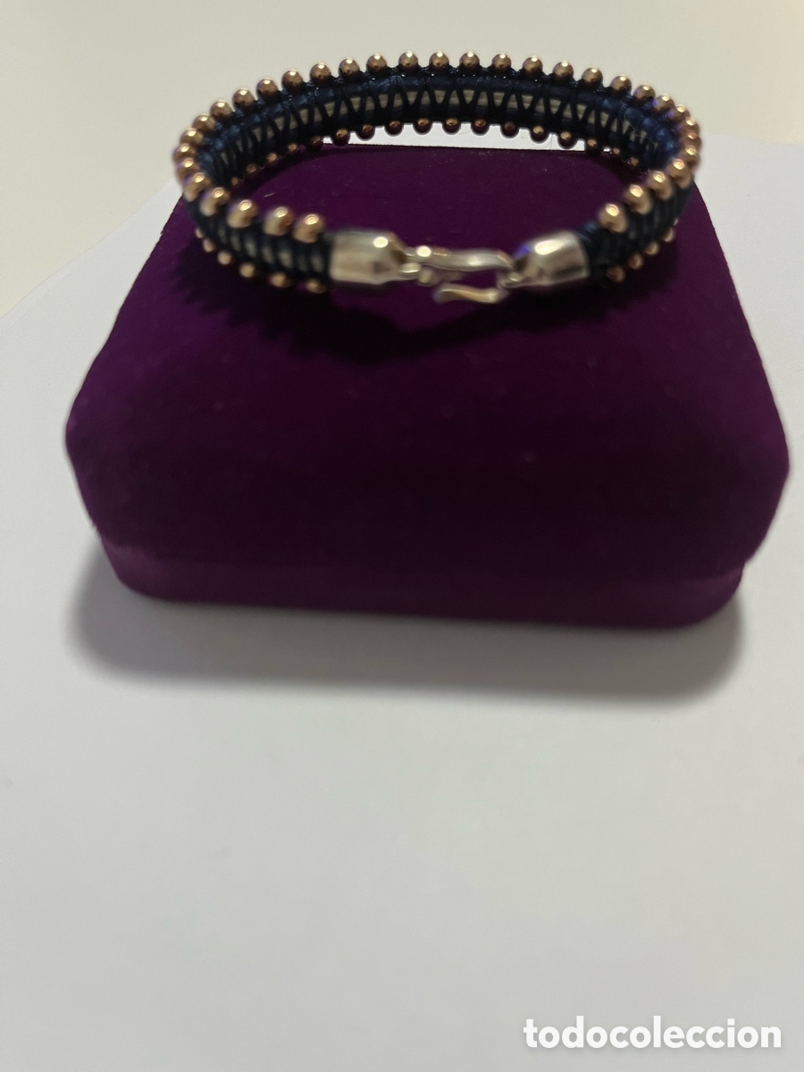 Joyeria: Pulsera plata 925 y cuero Azul - Foto 2