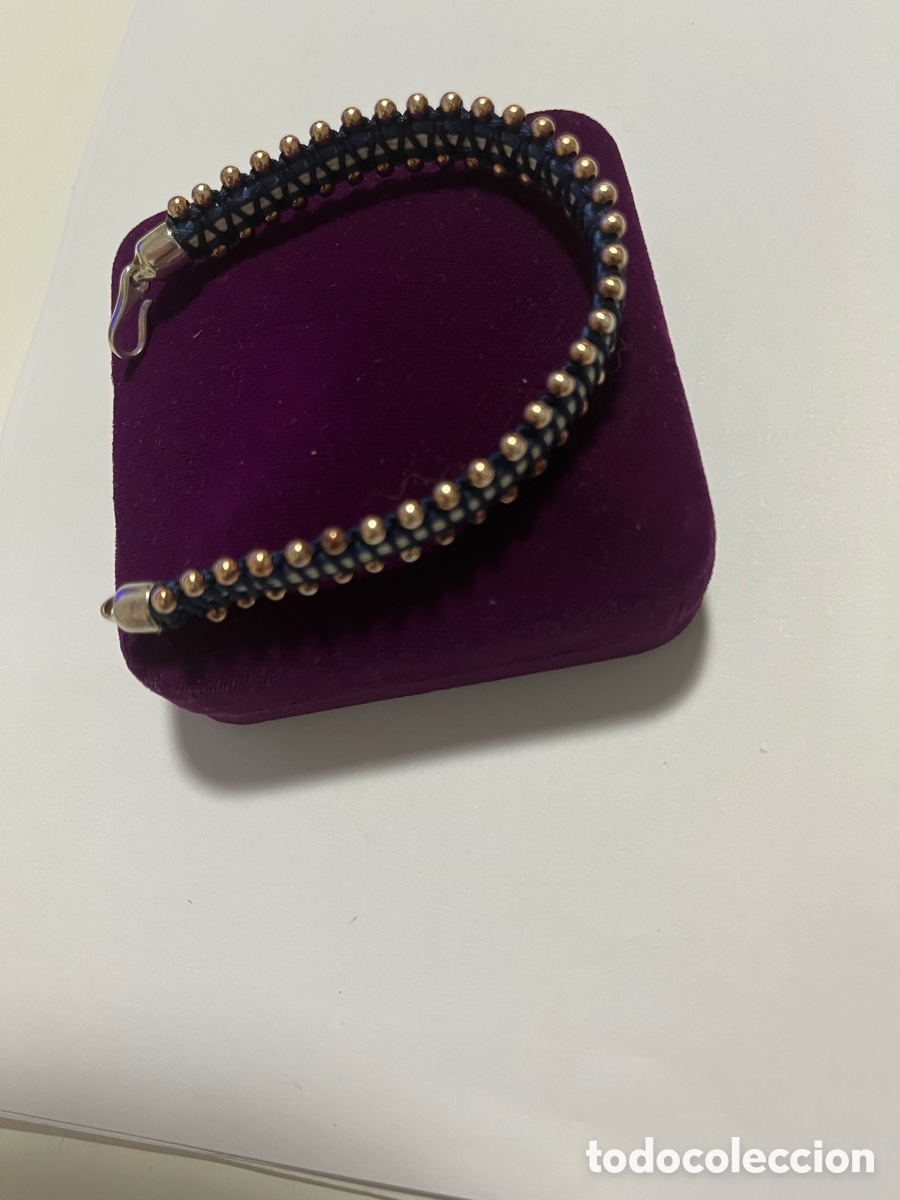 Joyeria: Pulsera plata 925 y cuero Azul - Foto 3