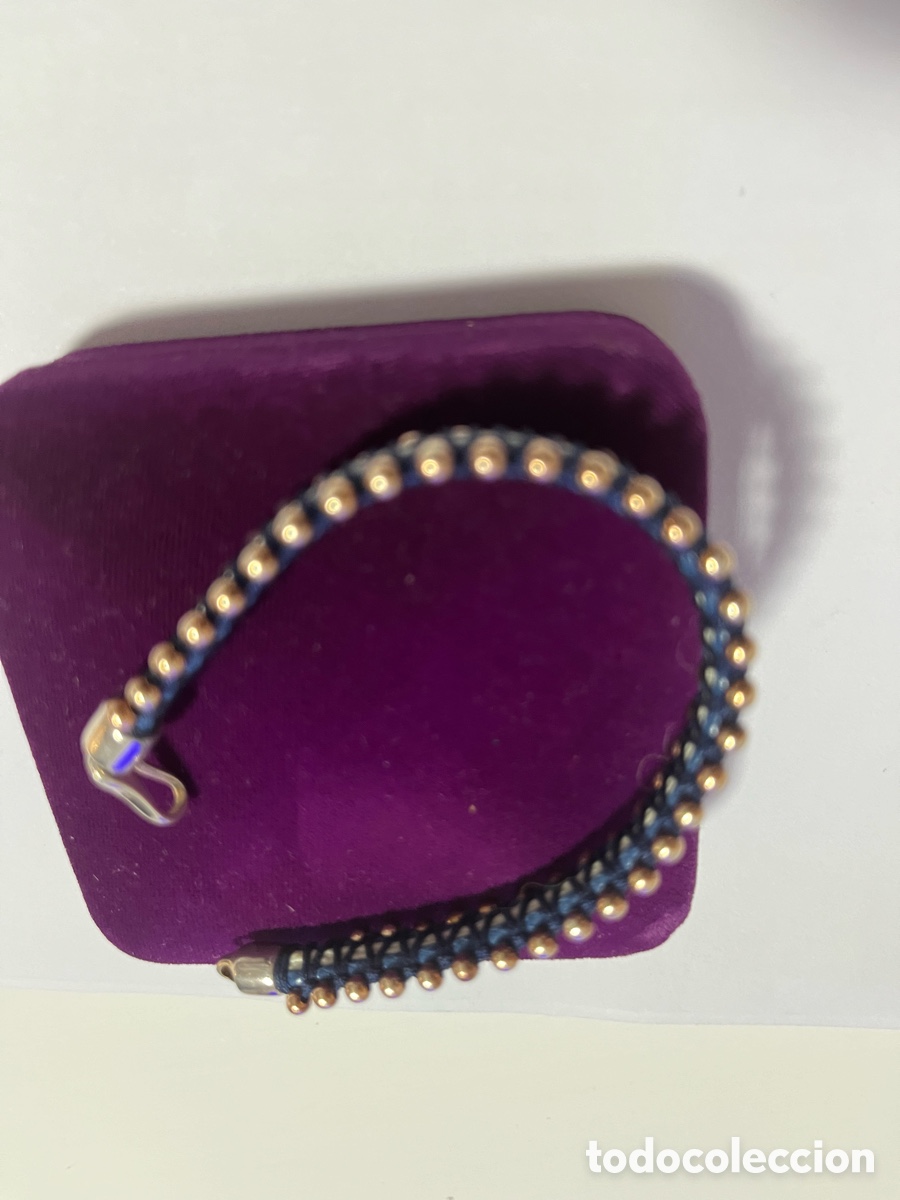 Joyeria: Pulsera plata 925 y cuero Azul - Foto 5
