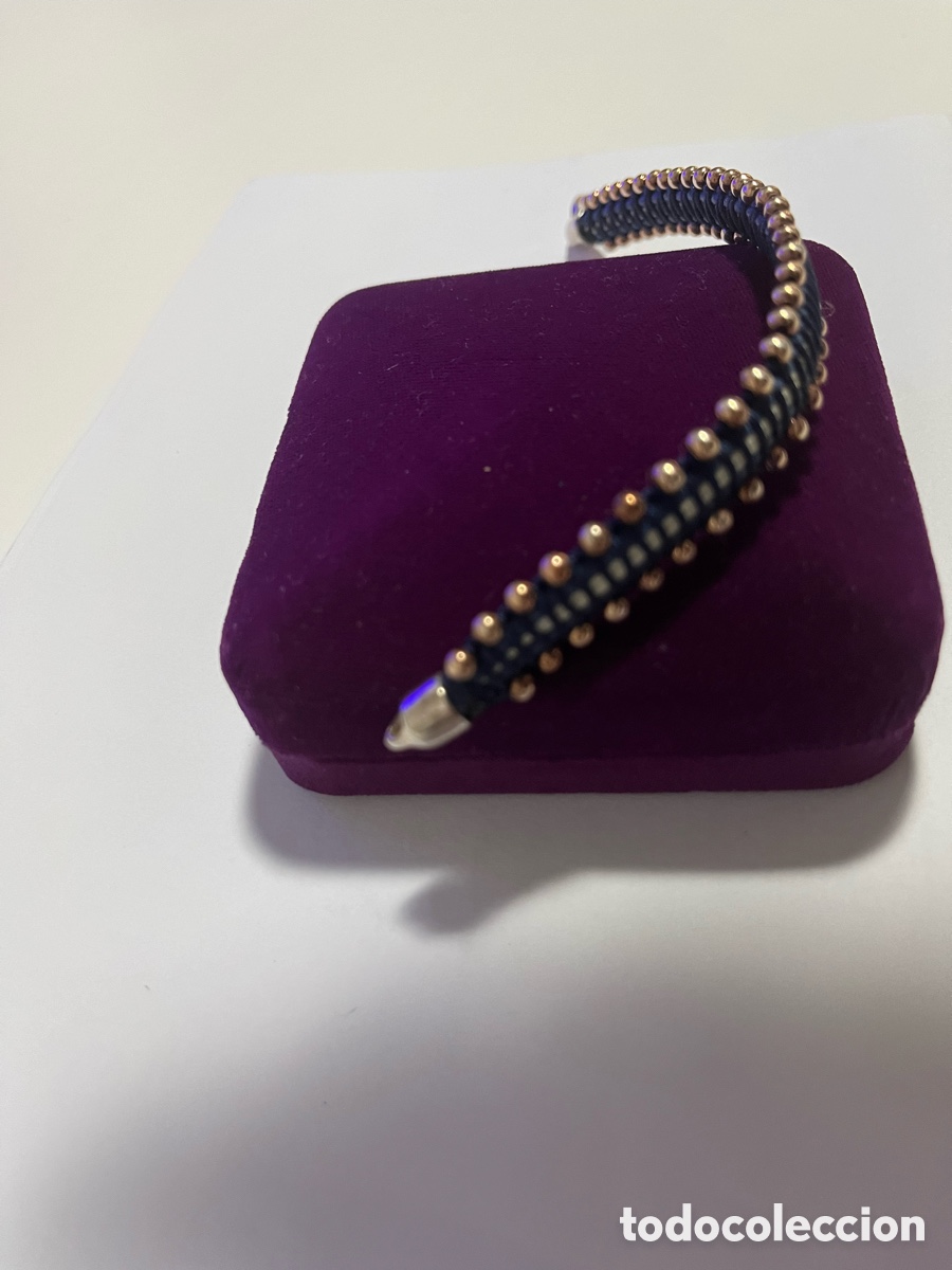 Joyeria: Pulsera plata 925 y cuero Azul - Foto 6