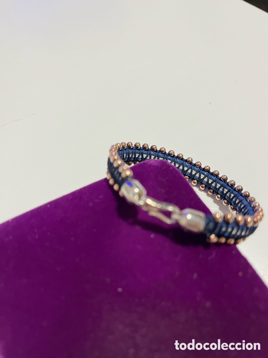 Joyeria: Pulsera plata 925 y cuero Azul - Foto 10