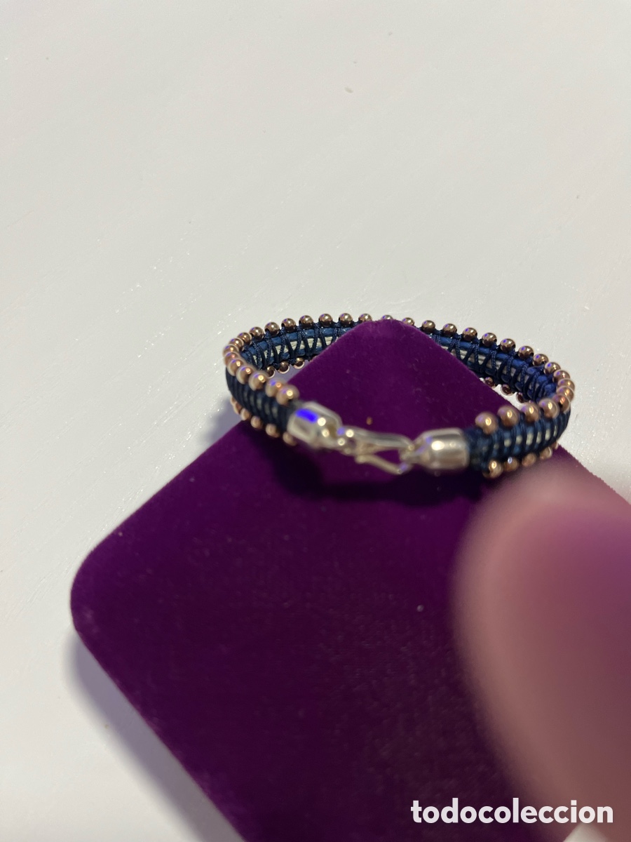 Joyeria: Pulsera plata 925 y cuero Azul - Foto 11
